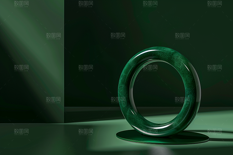 翡翠玉石精致金镶玉摄影图