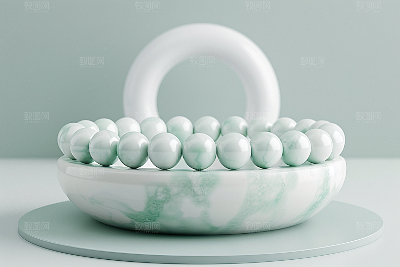 翡翠玉石金镶玉精美摄影图