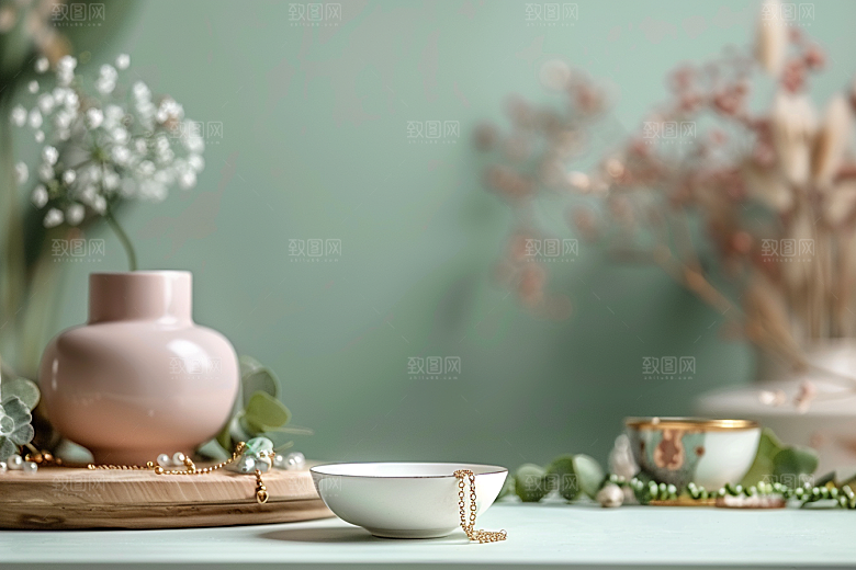 翡翠玉石通透大气摄影图