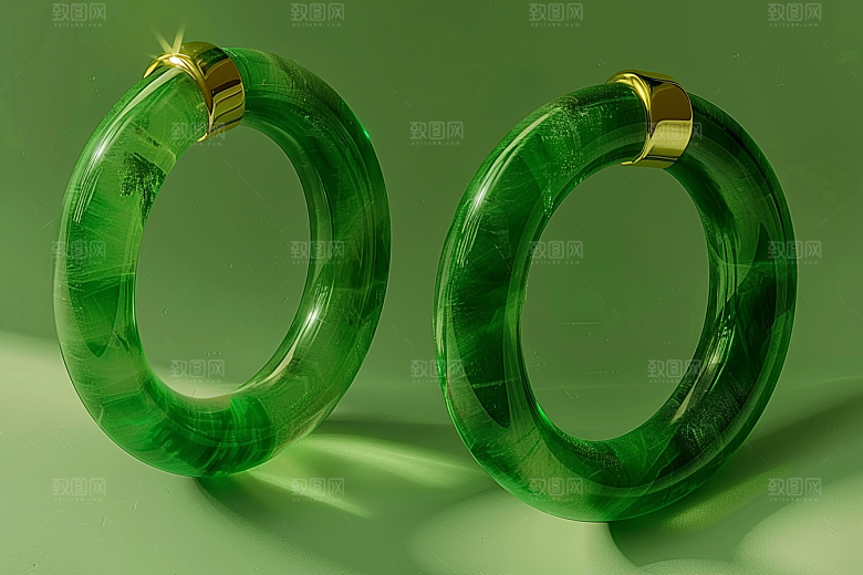翡翠玉石奢侈品珠宝摄影图