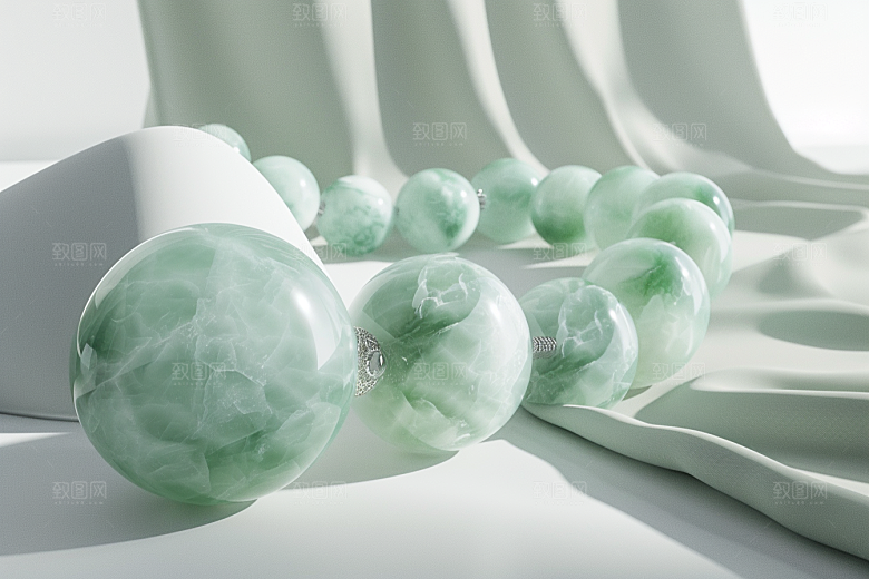 翡翠玉石翠绿大气摄影图
