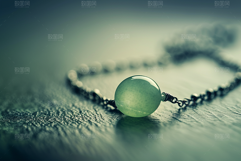 翡翠玉石精美首饰摄影图