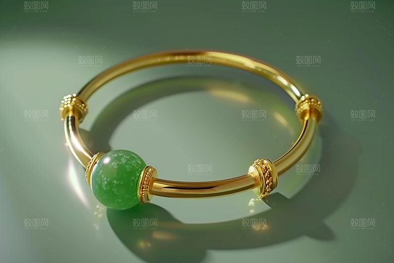 翡翠玉石精致奢侈品摄影图