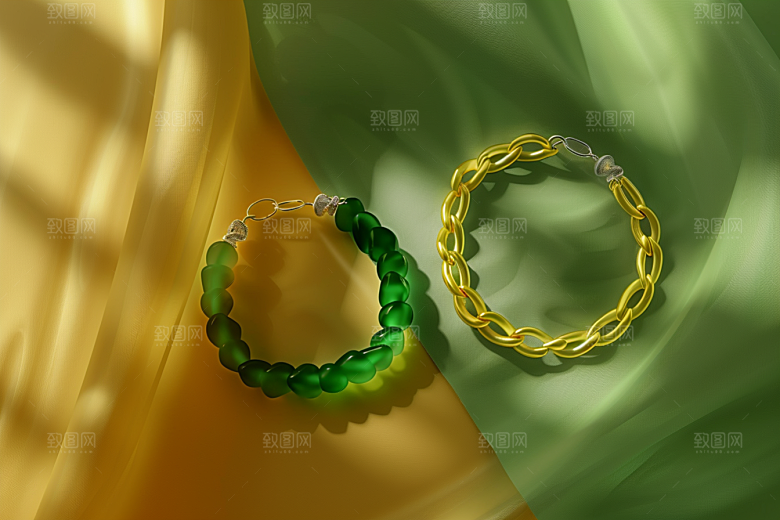翡翠玉石精美装饰摄影图