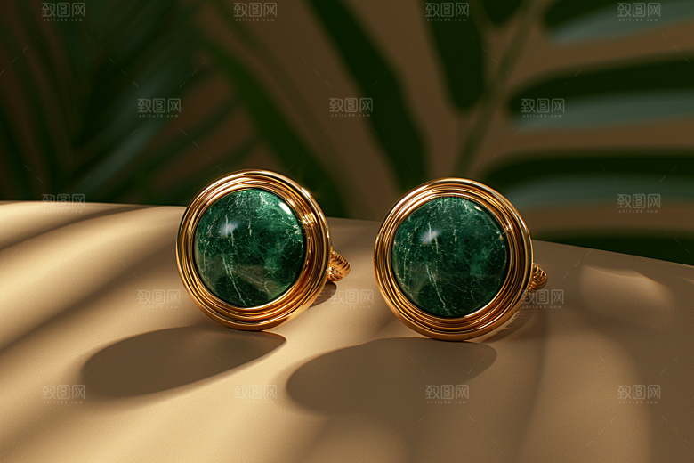 翡翠玉石奢侈品精致摄影图