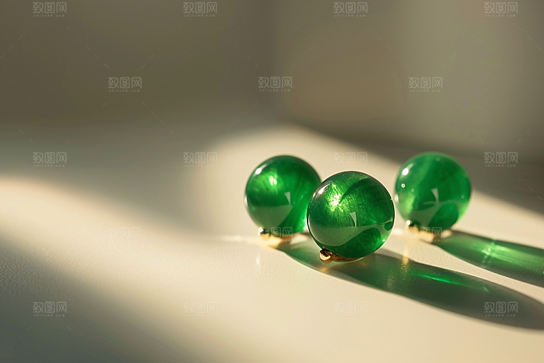 翡翠玉石艺术翠绿摄影图