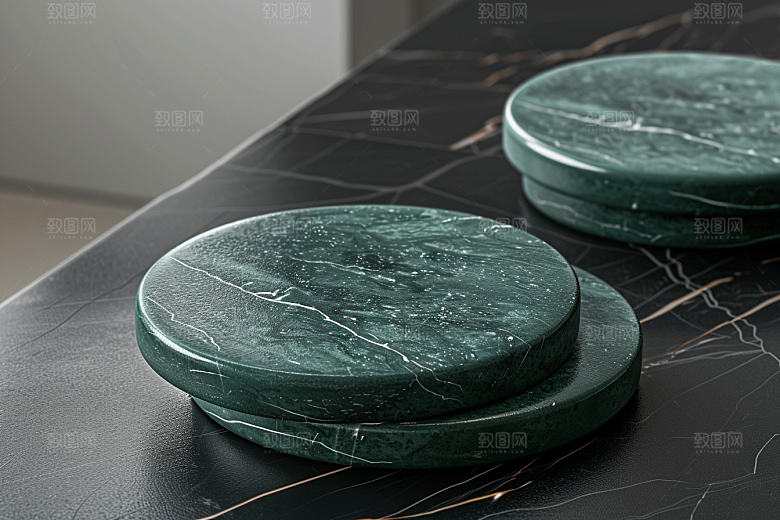 翡翠玉石金镶玉奢侈品摄影图