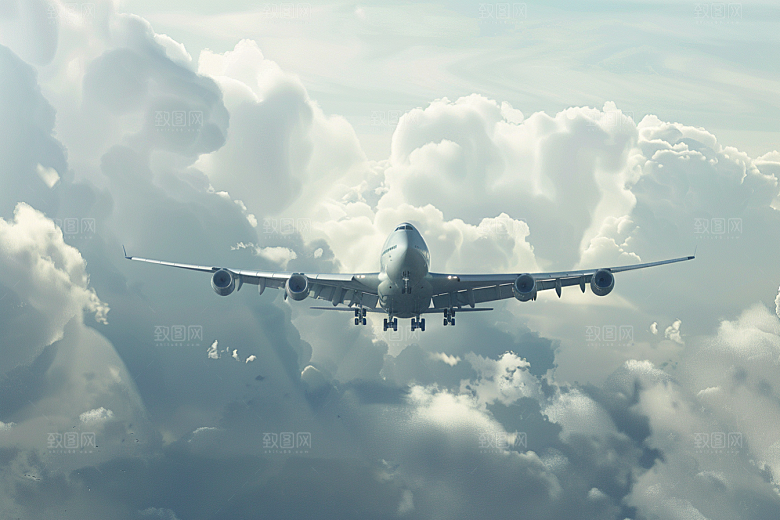 飞机飞翔航空高清摄影图