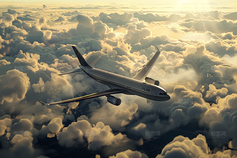 飞机飞翔航空民航摄影图