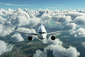 飞机飞翔高空航空摄影图