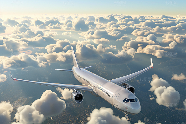 飞机飞翔航空民航摄影图