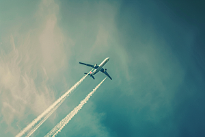 飞机飞翔民航白云摄影图