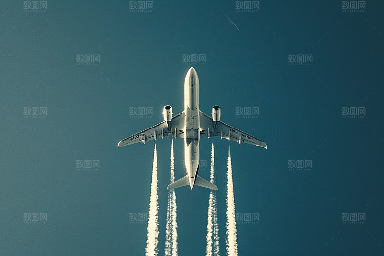 飞机飞翔航空客机摄影图