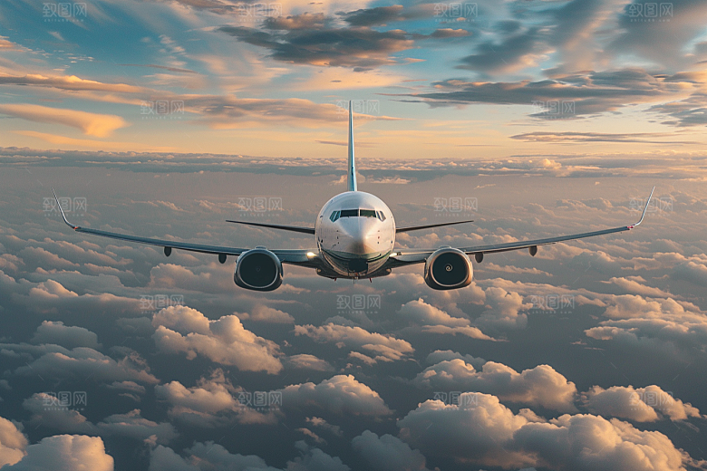飞机飞翔航空高清摄影图