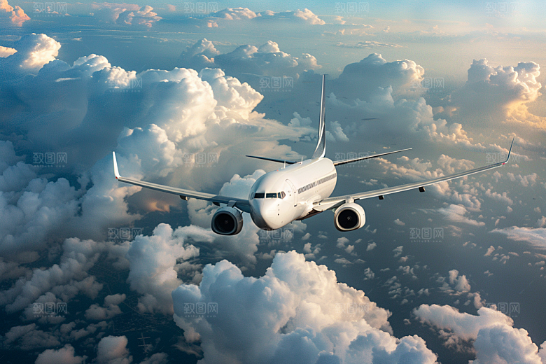 飞机飞翔航空高清摄影图