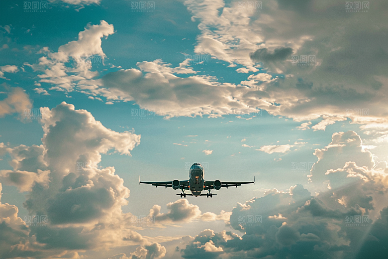 飞机飞翔航空民航摄影图