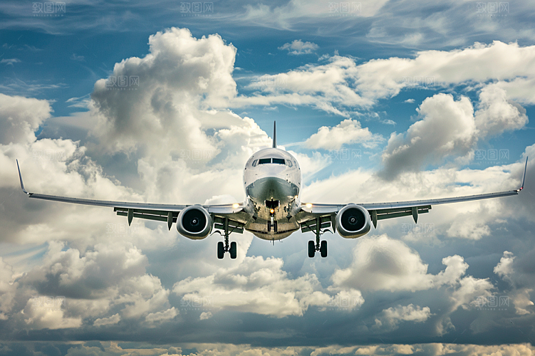 飞机飞翔民航高空摄影图