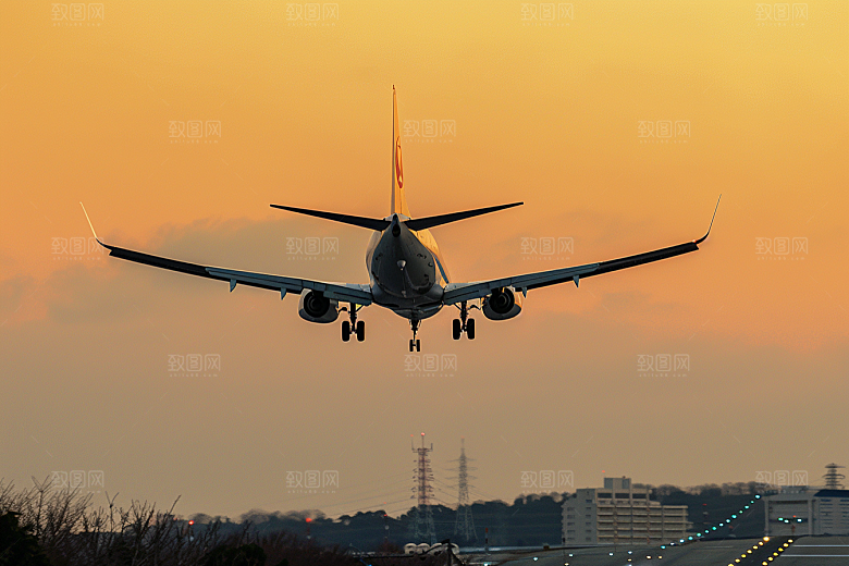 飞机飞翔航空客机摄影图