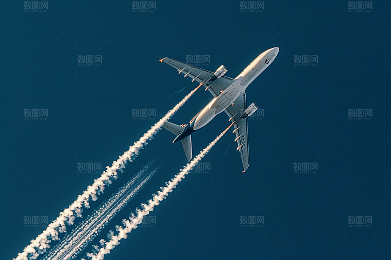 飞机飞翔白云航空摄影图