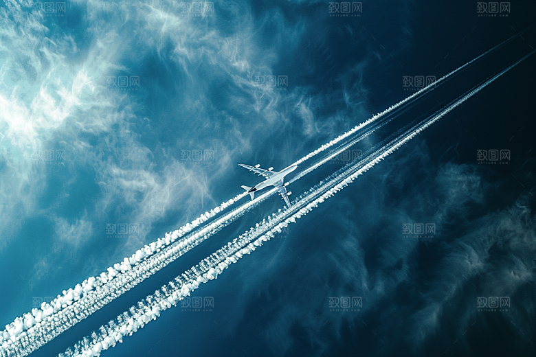 飞机飞翔航空飞行摄影图
