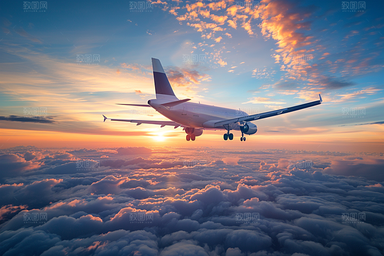 飞机飞翔民航航空摄影图