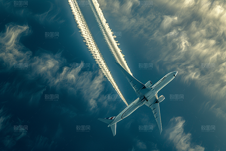 飞机飞翔航空飞行摄影图