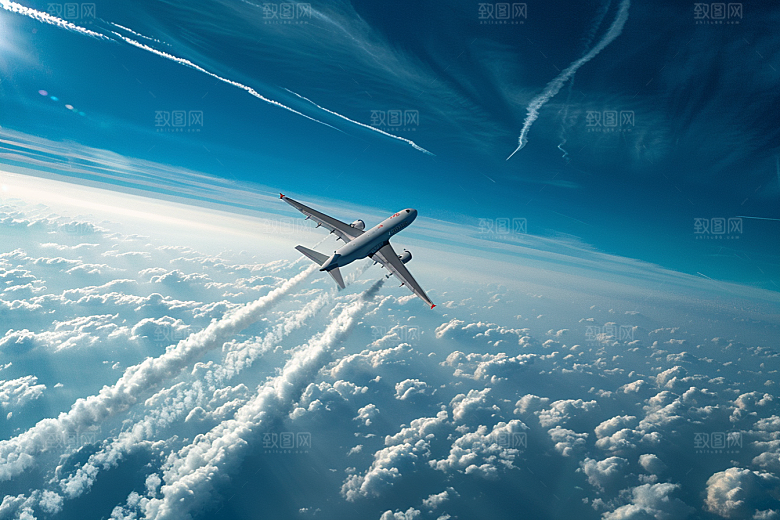 飞机飞翔民航航空摄影图