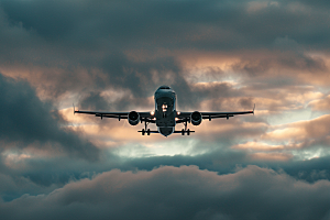 飞机飞翔航空交通工具摄影图