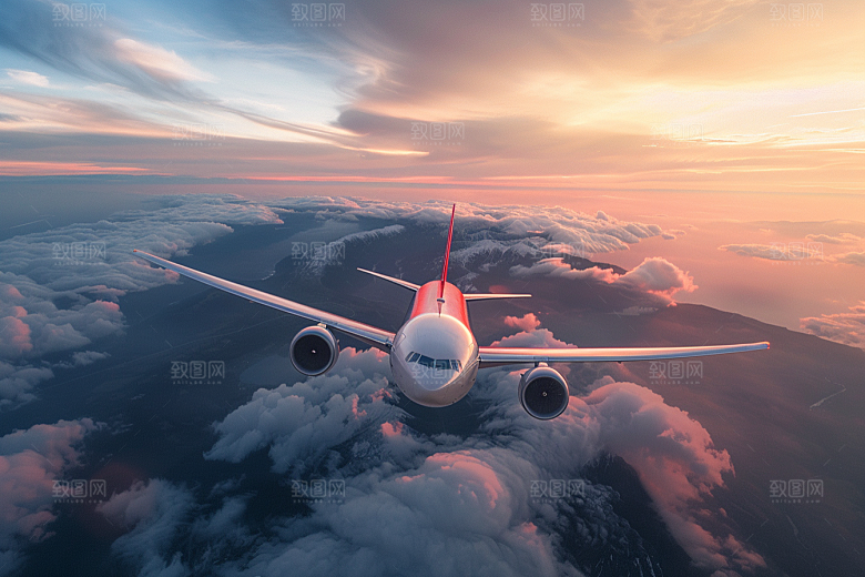 飞机飞翔航空飞行摄影图