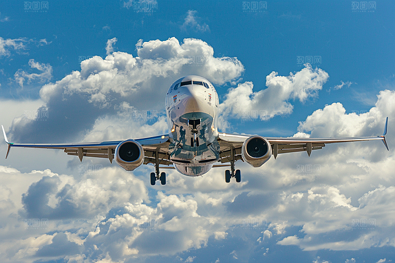 飞机飞翔航空高空摄影图