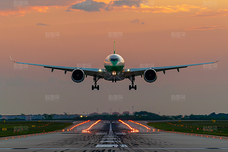 飞机飞翔云层之上航空摄影图