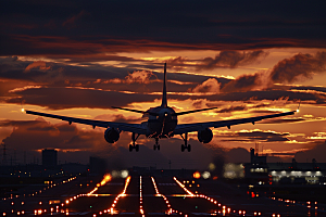 飞机飞翔高空高清摄影图