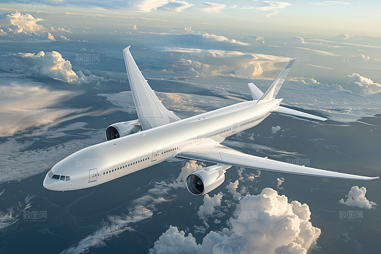 飞机飞翔高空客机摄影图