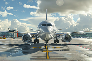 飞机飞翔高清航空摄影图