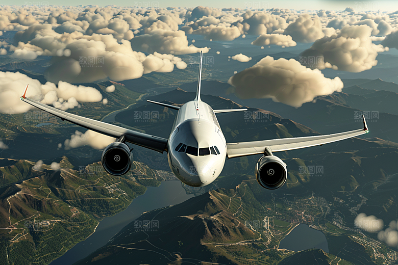 飞机飞翔航空民航摄影图