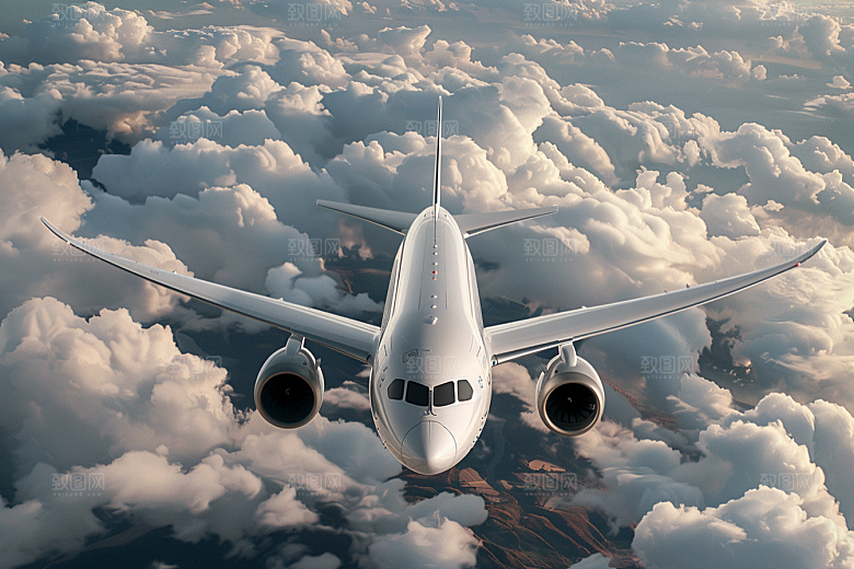 飞机飞翔航空高清摄影图