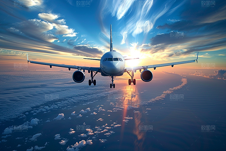 飞机飞行航空民航摄影图