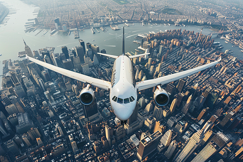 飞机飞行天空客机摄影图