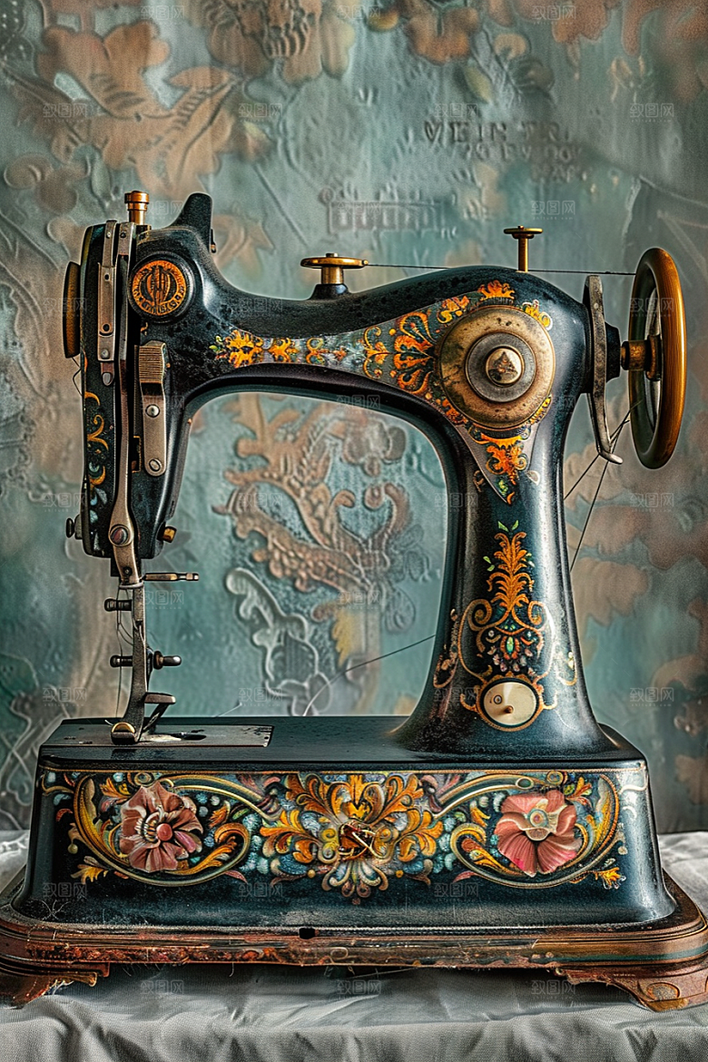 缝纫机纺织服装工具摄影图