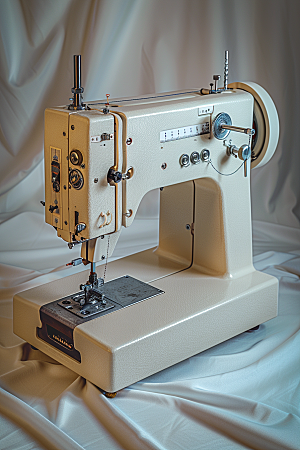 缝纫机裁缝纺织服装摄影图