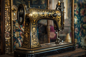 缝纫机机械工具摄影图