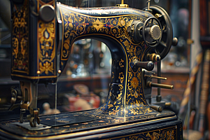 缝纫机纺织服装设备摄影图