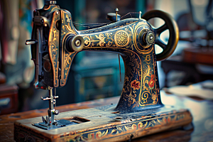 缝纫机机械机器摄影图
