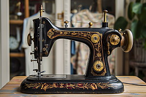 缝纫机工具机械摄影图