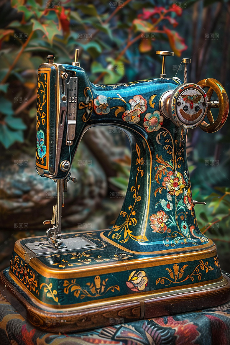 缝纫机工具缝补摄影图