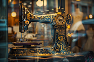 缝纫机缝补机器摄影图