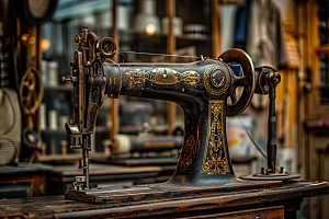 缝纫机裁缝机器摄影图