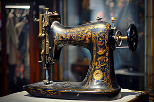 缝纫机裁缝工具摄影图