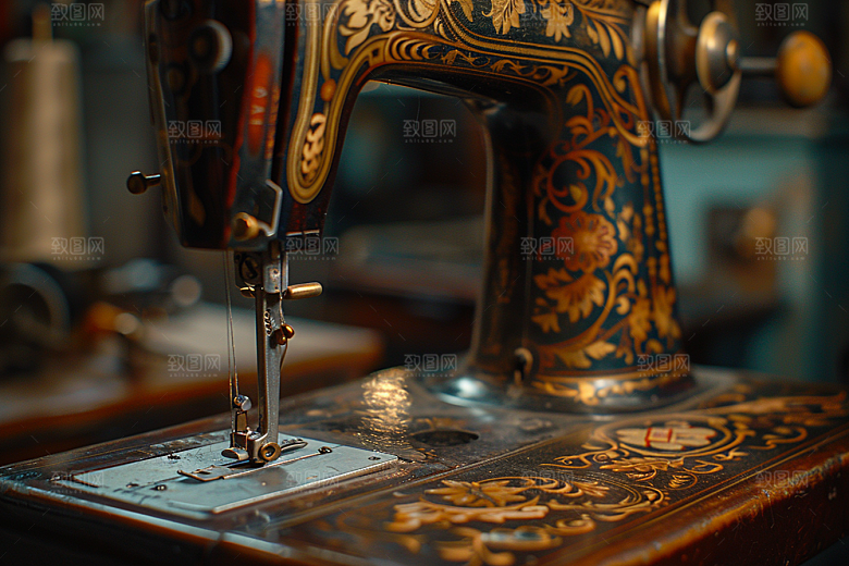 缝纫机家用设备摄影图