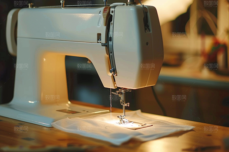 缝纫机裁缝纺织服装摄影图